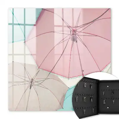 Wall mounted key cabinet Pastel umbrellas that inspire lightness