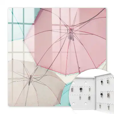 Wall mounted key cabinet Pastel umbrellas that inspire lightness