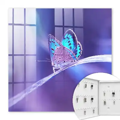 Key box for home Colorful butterfly in purple background