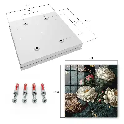 Decorative key box Peony flowers with a black background