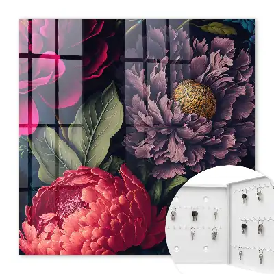 Wall mounted key cabinet Flowers of luxury, expressive in detail