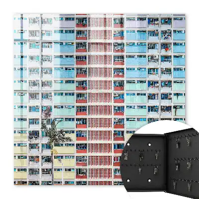 Wall mounted key box Colorful architecture, modern elegance