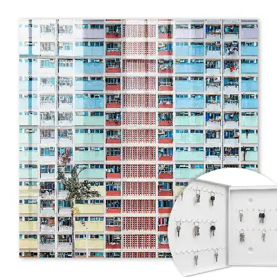 Wall mounted key box Colorful architecture, modern elegance