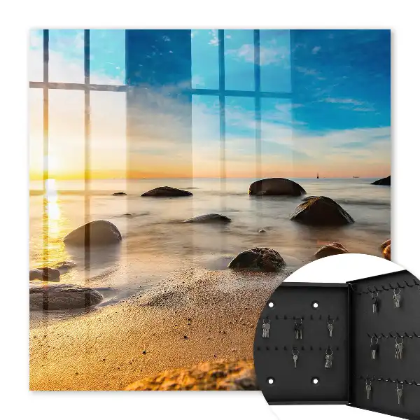 Key box for home Seaside sunset with sea and stones