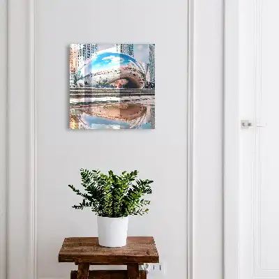 Wall mounted key cabinet An urban reflection reflecting the city
