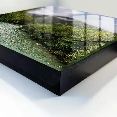 Decorative key box Mountain landscape with a river and forest