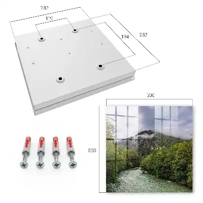 Decorative key box Mountain landscape with a river and forest