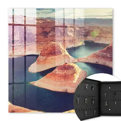 Wall mounted key box Rocks and calm water