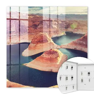 Wall mounted key box Rocks and calm water