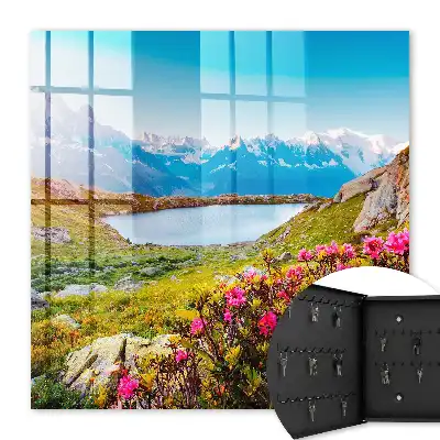 Decorative key box A mountain landscape full of colors