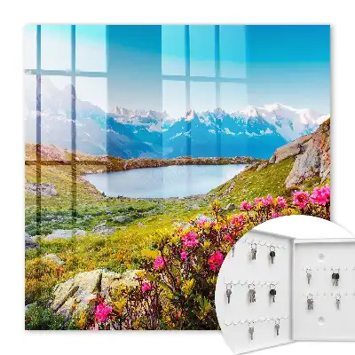 Decorative key box A mountain landscape full of colors