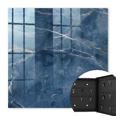 Key cabinet Blue marble with subtle lines