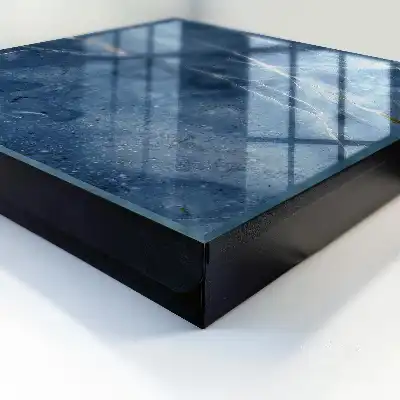 Key cabinet Blue marble with subtle lines