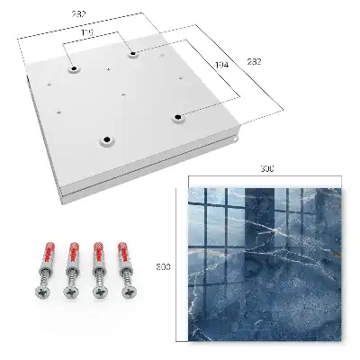 Key cabinet Blue marble with subtle lines