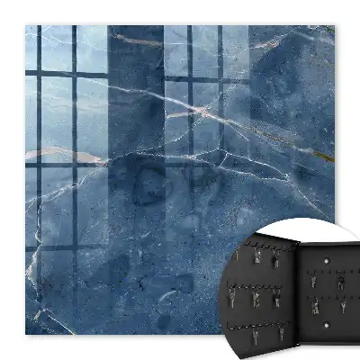 Key cabinet Blue marble with subtle lines
