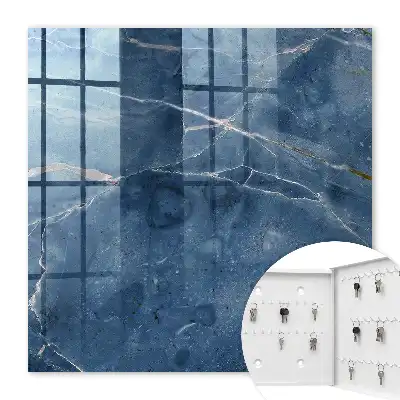 Key cabinet Blue marble with subtle lines