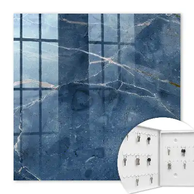 Key cabinet Blue marble with subtle lines