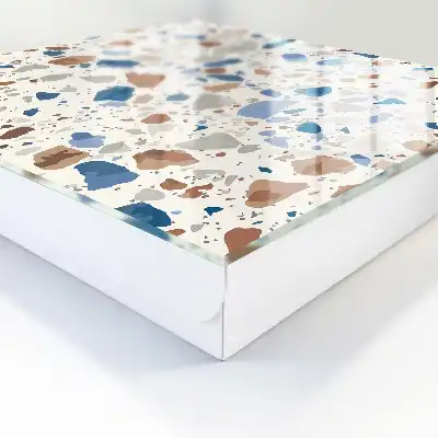 Key cabinet Stone mosaic with blue accents