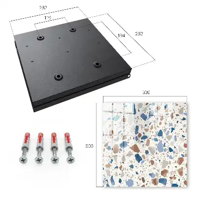 Key cabinet Stone mosaic with blue accents