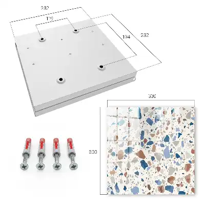 Key cabinet Stone mosaic with blue accents