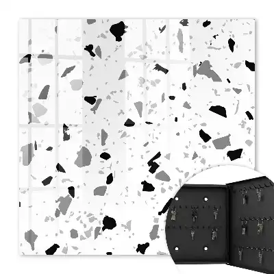 Wall mounted key box Monochrome terrazzo style