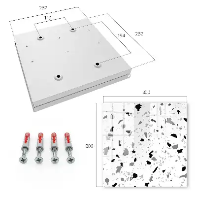 Wall mounted key box Monochrome terrazzo style