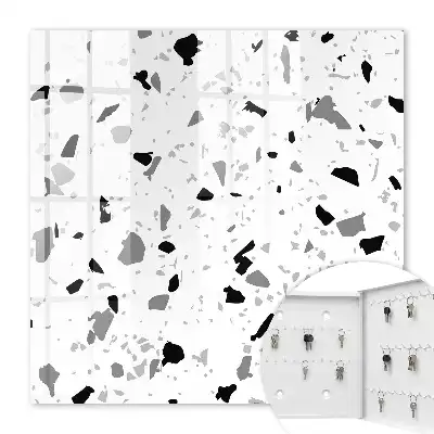 Wall mounted key box Monochrome terrazzo style