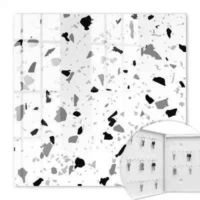 Wall mounted key box Monochrome terrazzo style