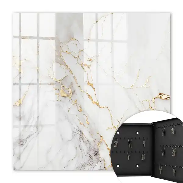 Wall mounted key box Marble elegance with veining patterns