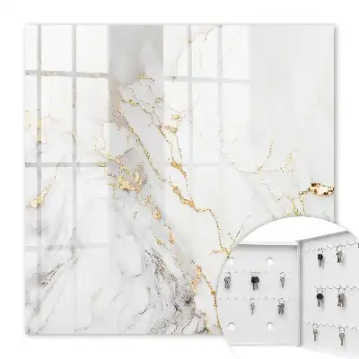 Wall mounted key box Marble elegance with veining patterns