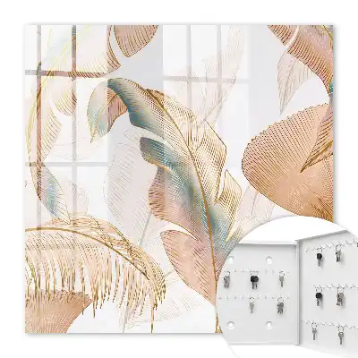 Key box for home Delicate leaves of subtle colors