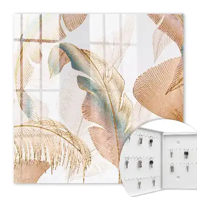 Key box for home Delicate leaves of subtle colors