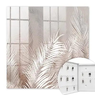 Wall mounted key cabinet Leaves elegant in delicate shades