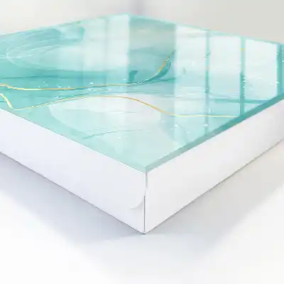 Wall mounted key cabinet Turquoise elegance with drops and lines