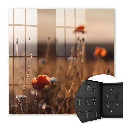 Wall mounted key box Fields of poppies at -