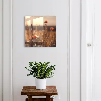 Wall mounted key box Fields of poppies at -