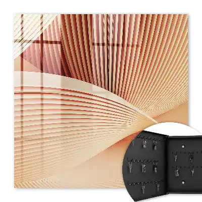 Key box for home Abstract waves of cream and beige tones