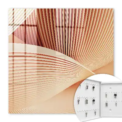 Key box for home Abstract waves of cream and beige tones