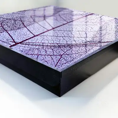 Decorative key box Purple leaf structure in the background