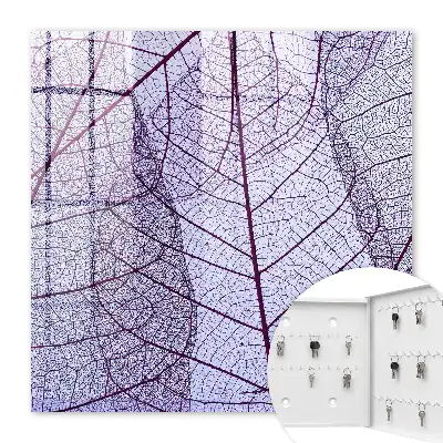Decorative key box Purple leaf structure in the background