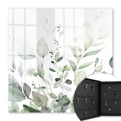 Key box for home Green elegance harmony leaves