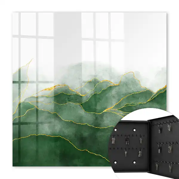 Key cabinet Green hills watercolor style