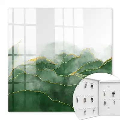Key cabinet Green hills watercolor style