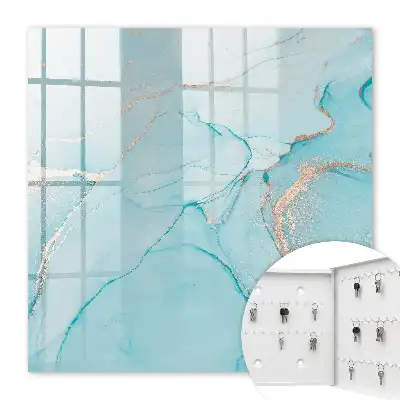 Decorative key box Blue dreams subtle lines