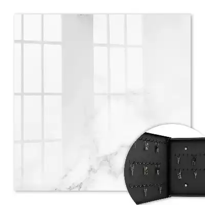 Wall mounted key cabinet Marble elegance of white and gray