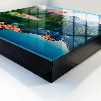 Wall mounted key box Mountain landscape around the lake