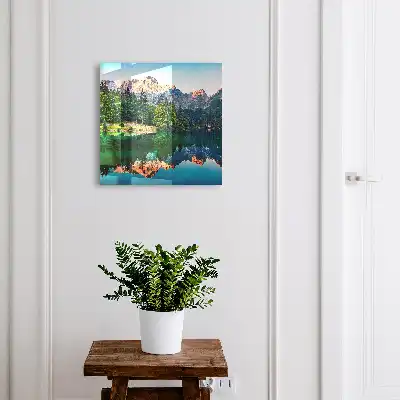 Wall mounted key box Mountain landscape around the lake