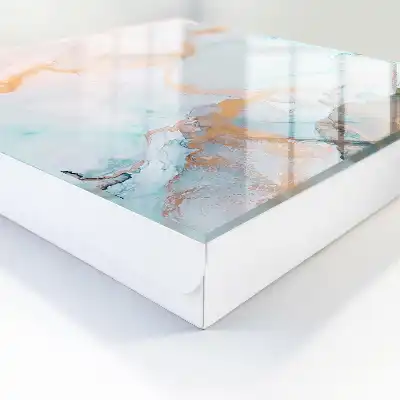 Wall mounted key cabinet Colorful marble orange forms