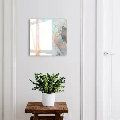 Wall mounted key cabinet Colorful marble orange forms