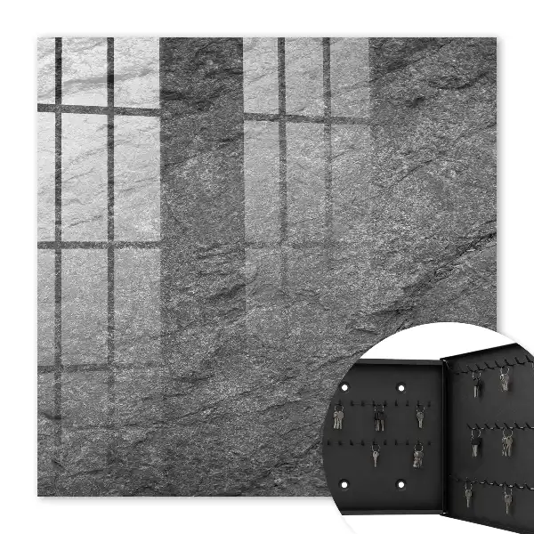 Wall mounted key cabinet Gray stone